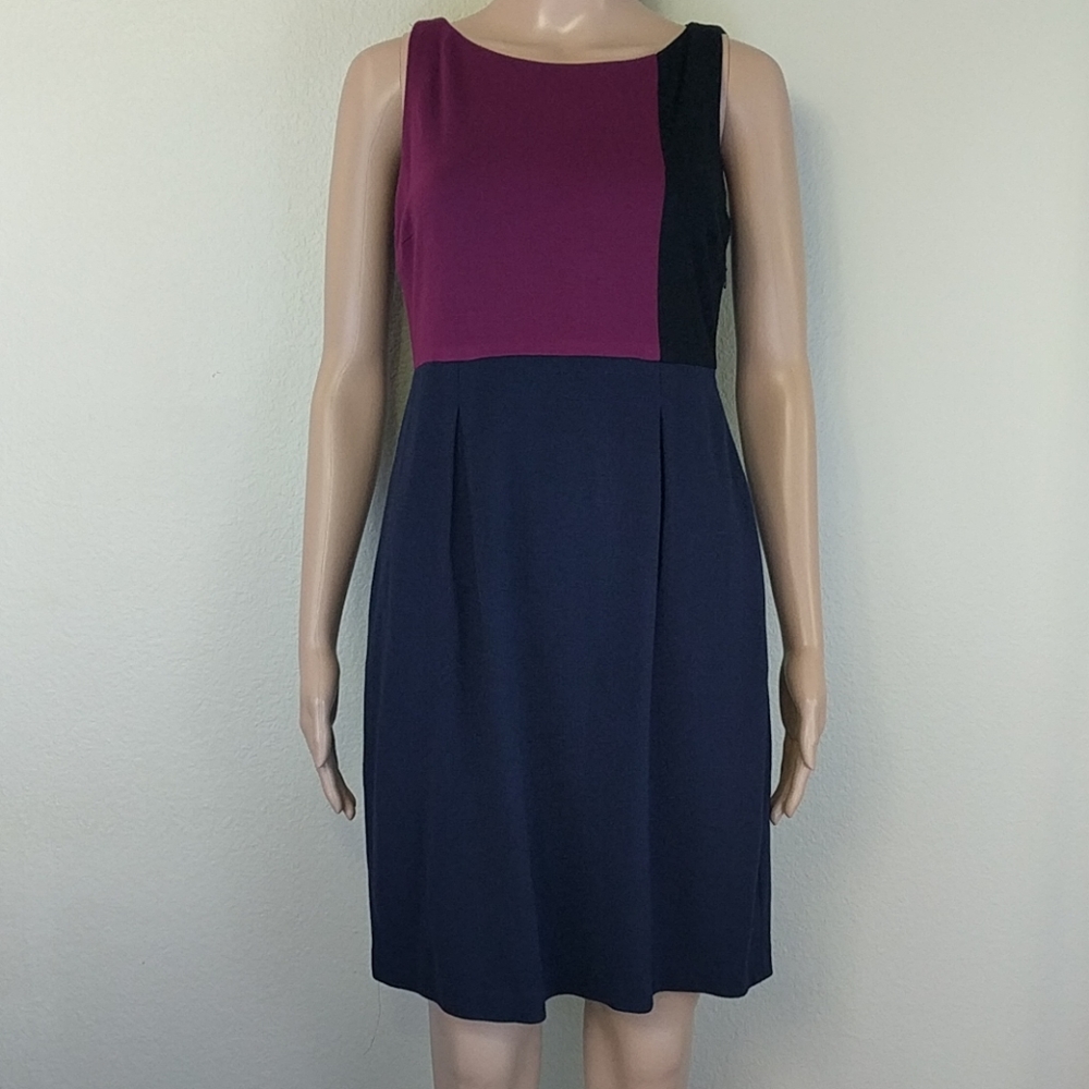 [Cynthia Steffe] Color Block Purple Midi Dress - image 1